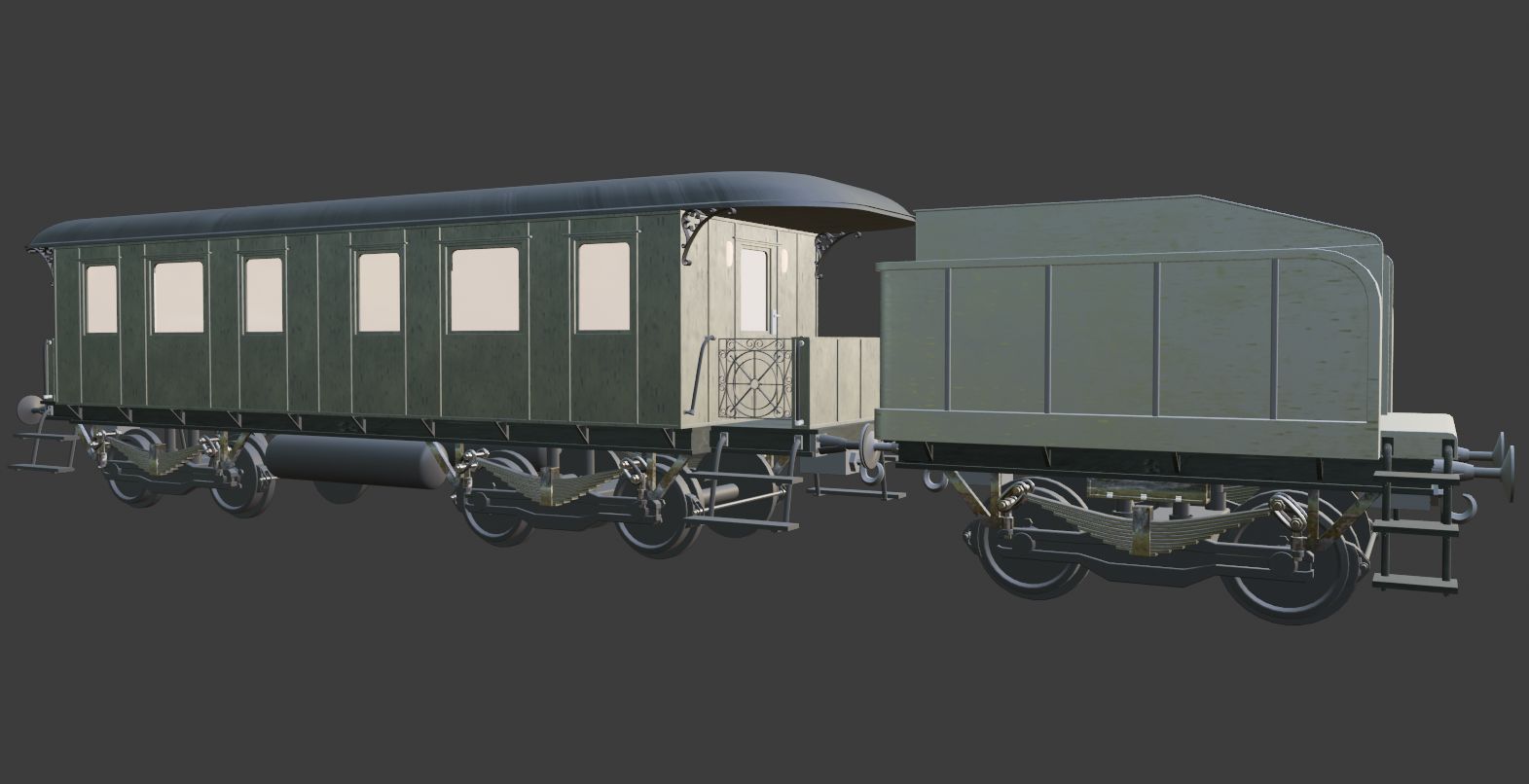 Train wagon and coal wagon preview image 1